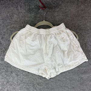 Deiji Studios White Pull On Shorts Boxer Style Lounge Womens XS